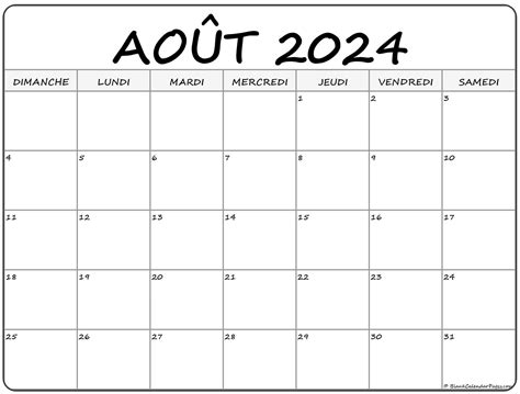 Ao T Calendrier Imprimable Calendrier Gratuit