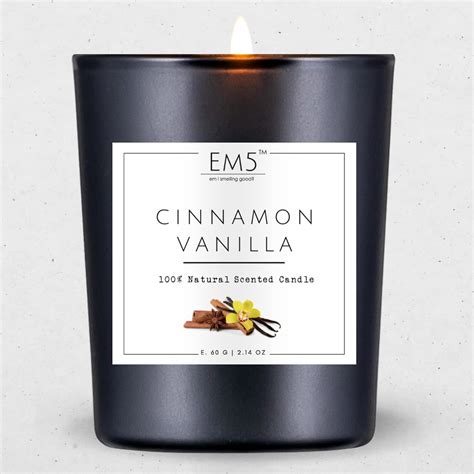 Em5 Cinnamon Vanilla Scented Wax Candle Smokeless And Non Toxic Candles For Home Decor