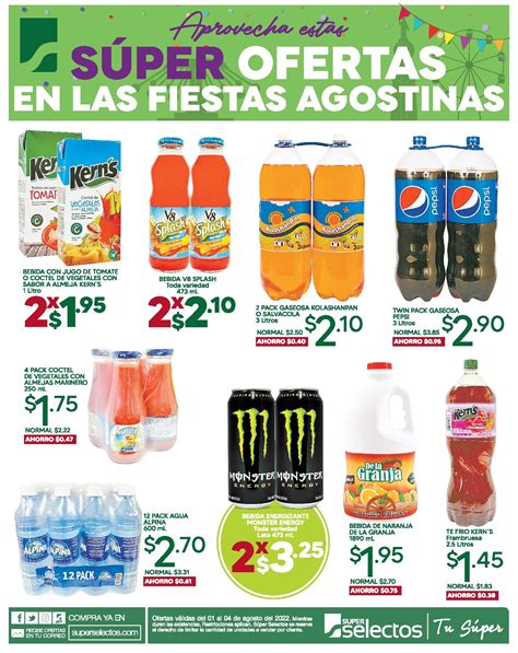 Oferta de Bebidas en Súper Selectos 01 Agosto TuOfertaSV