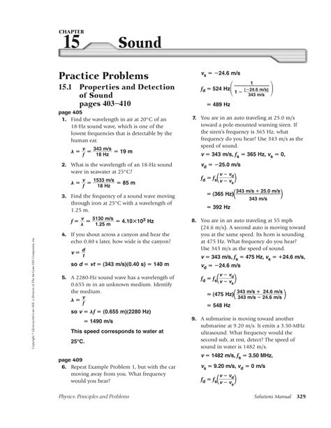 Wave Speed Equation Practice Problems Key Answers The Speed Of A