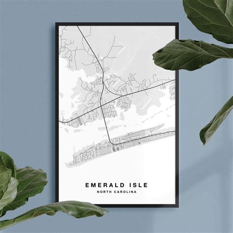 Emerald Isle Map Print Emerald Isle Poster Emerald Isle | Etsy