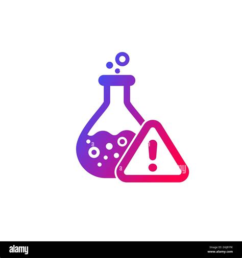 Chemical Reaction Icon With Warning Sign Vector Stock Vector Image