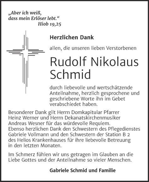 Traueranzeigen Von Rudolf Nikolaus Schmid Abschied Nehmen De