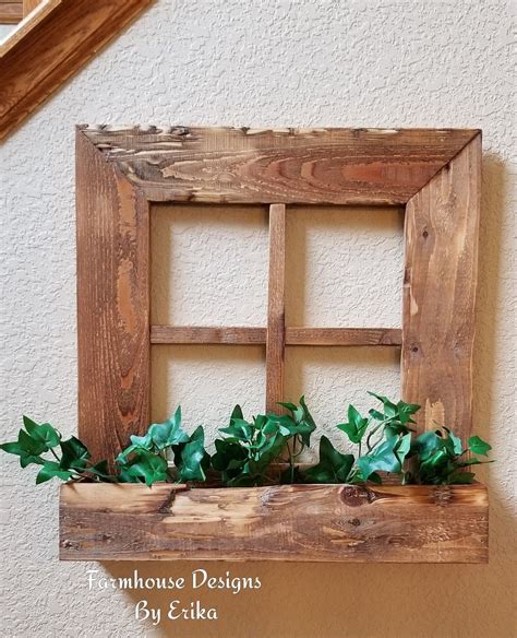 Rustic Window Planter Box Farmhouse Decor Arte Com Troncos Trabalhos