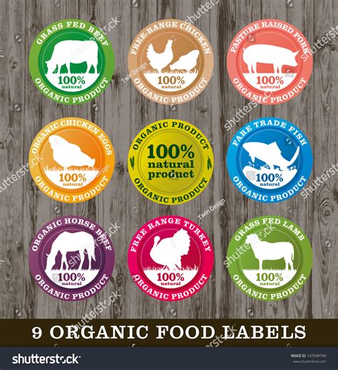 Organic Food Labels Stock Vector (Royalty Free) 147048749 | Shutterstock