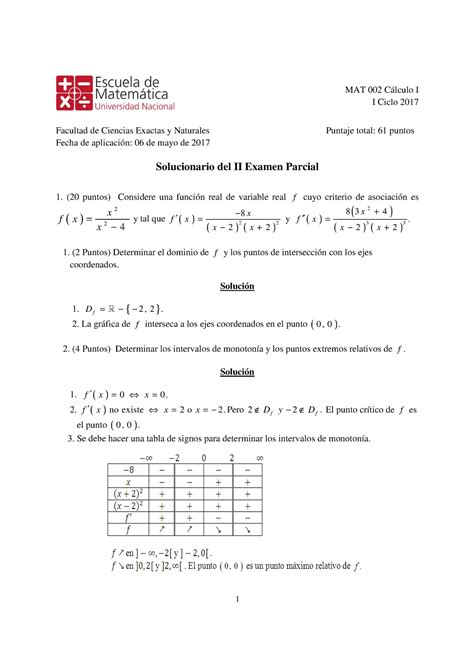 Examen Preguntas Y Respuestas Mat I I Ciclo Facultad