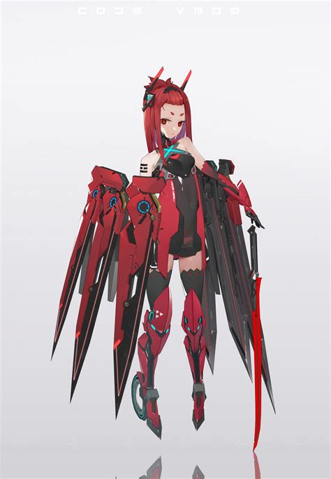 Wallpaper Mecha Girls Weapon Thigh Highs Icy02 Artwork Redhead