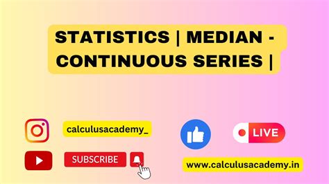 STATISTICS MEDIAN CONTINUOUS SERIES YouTube