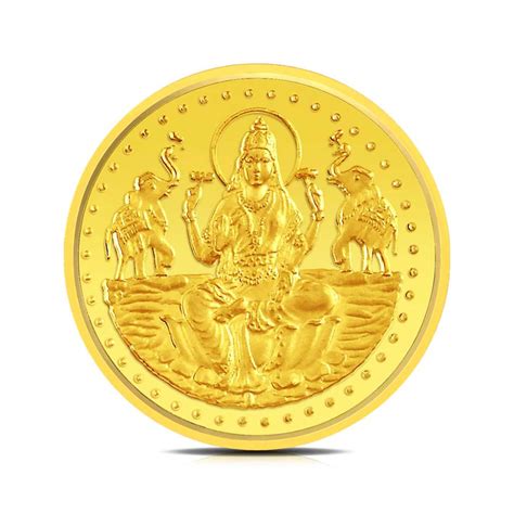 Buy Shree Laxmi 1 Gram Gold Coin At Best Price Dishis Designer Jewellery