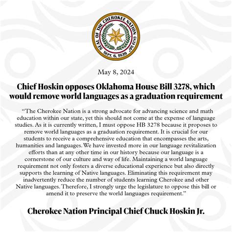 Cherokee Nation on LinkedIn: Cherokee Nation Principal Chief Chuck ... 