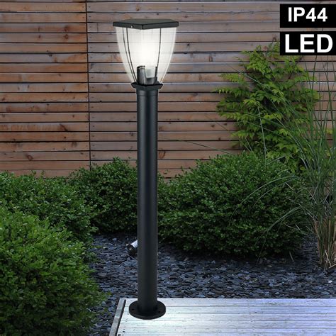 Led Au En Sockel Leuchte Edelstahl Schwarz Hof Steh Lampe Garten