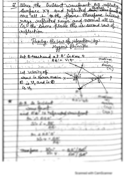 Solution Physics Chapter Wave Optics Class Th Handwritten Notes