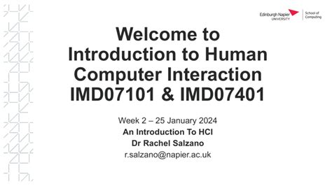 Week Lecture Introduction To Human Computer Interaction