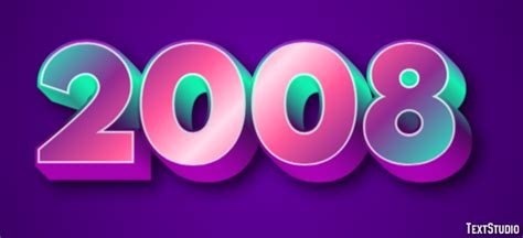 2008 Text Effect and Logo Design Number