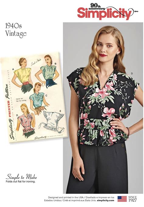 Sewing Pattern Women S Blouse Pattern Vintage Top Etsy Womens