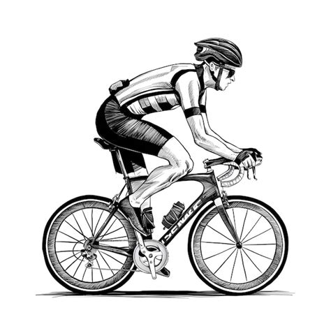 Dibujo En Tinta De Camiseta De Ciclismo Dibujo En Blanco Y Negro Estilo