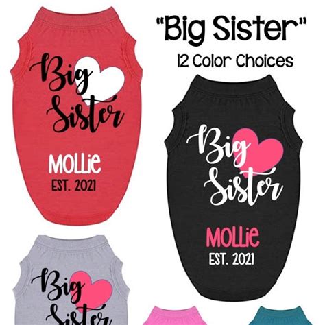 Big Sister Dog Shirt Etsy