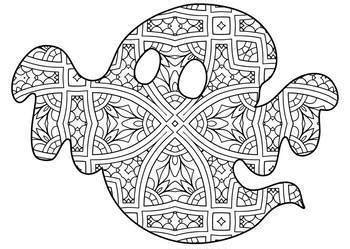 Halloween Zentangle & Mandala Coloring Pages- 51 Halloween Theme ...