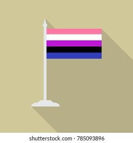 Pansexual Pride Lgbt Flag Flagpole Flat Stock Illustration