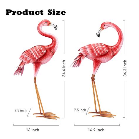 Kircust Flamingo Garden Statues And Sculptures Metal Birds Yard Art