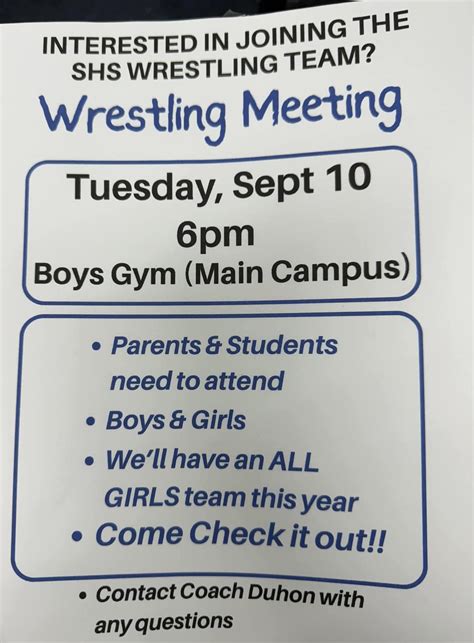 Sulphur - 🤼🤼‍♀️ Wrestling Team Information 🚨🚨 UPDATE 🌀🌀 No wrestling