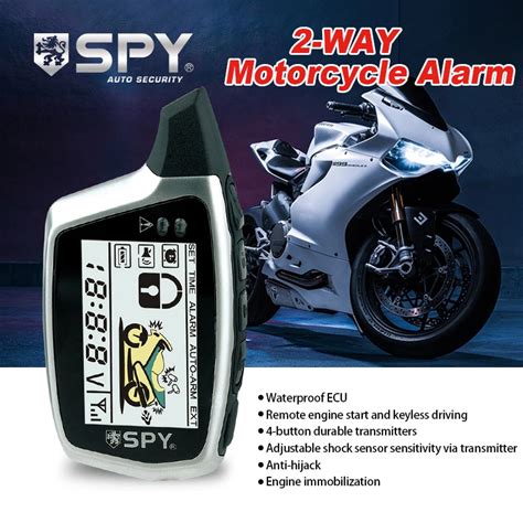 Germany Spy Two Way Motorcycle Alarm System Engine Start Lcd Remote