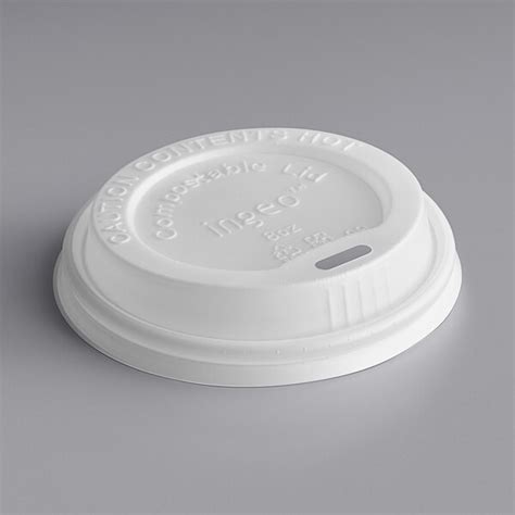World Centric 8 Oz White Paper Hot Cup PLA Travel Lid 1000 Case
