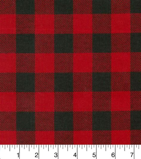 Snuggle Flannel Fabric 42 Red Black Buffalo Check Joann