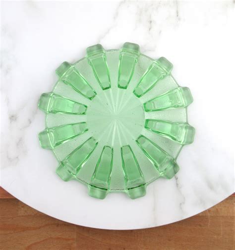 Vintage Green Art Deco Depression Glass Bowl Dessert Bowl Etsy