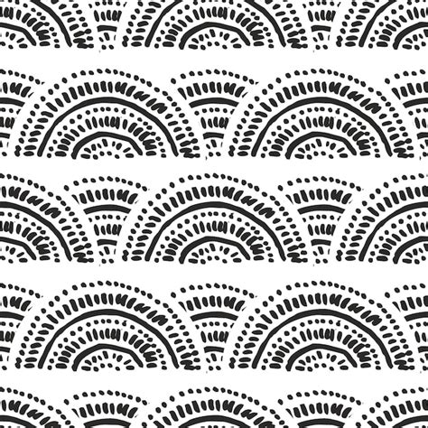 Premium Vector Boho Style Line Art Vector Seamless Pattern Abstract