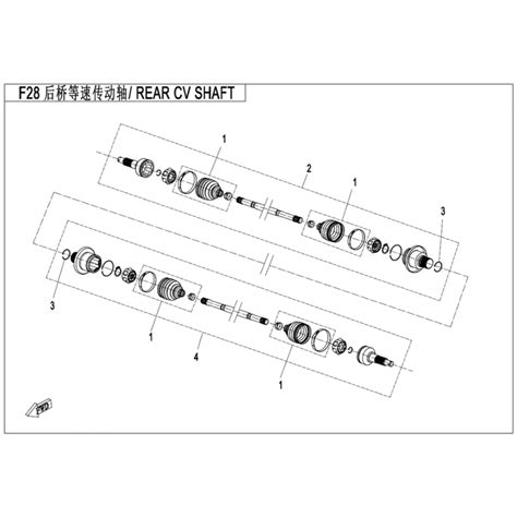 VUE ECLATEE PIECE CARDAN ARRIERE CFMOTO CFORCE 520 LONG T3 2019