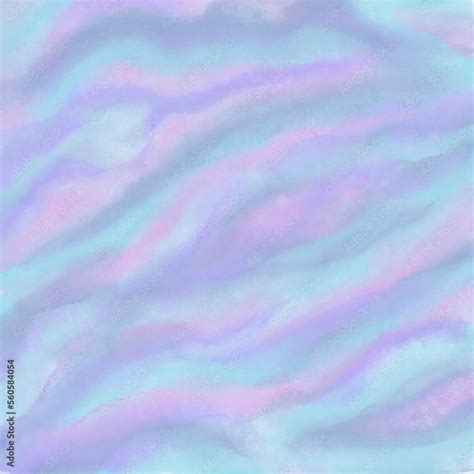 Hand Painted Watercolor Dreamy Pastel Waves Background Unicorn And