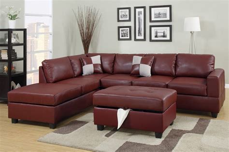 Ideas Of Red Sectional Sofas With Ottoman