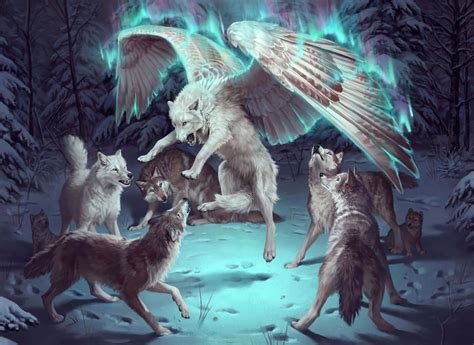 Anime Winged Wolf Wallpaper