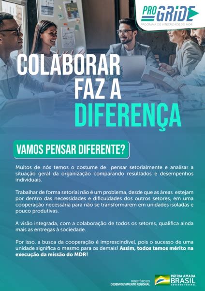 Colaborar Faz a Diferença Ministério da Integração e do