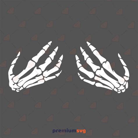 White Skeleton Boob Hands Svg Cut File Premiumsvg