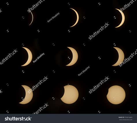 Solar Eclipse Sequence Events Stages Sun Stock Photo 703016860 ...