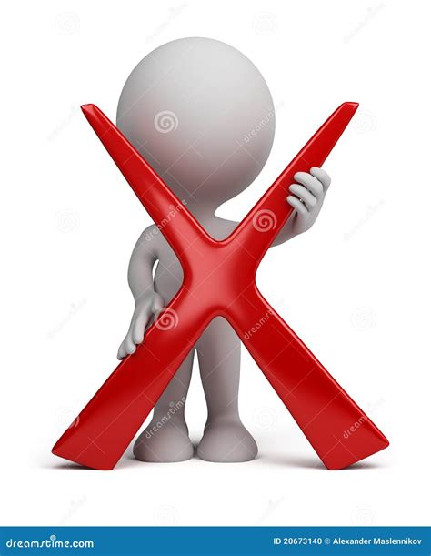 3d Person With A Negative Symbol Stock Illustration - Illustration of ...