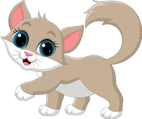 Lindo Gato De Dibujos Animados Aislado Sobre Fondo Blanco Vector De