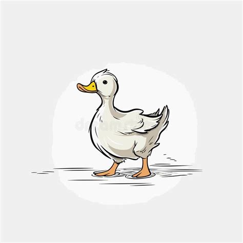 Duck Hand Drawn Illustration Duck Vector Doodle Style Cartoon