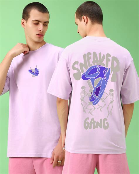 Buy Men's Purple Sneaker Gang Graphic Printed Oversized T-shirt Online ...