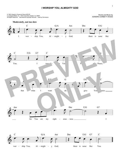 I Worship You Almighty God Chords 6