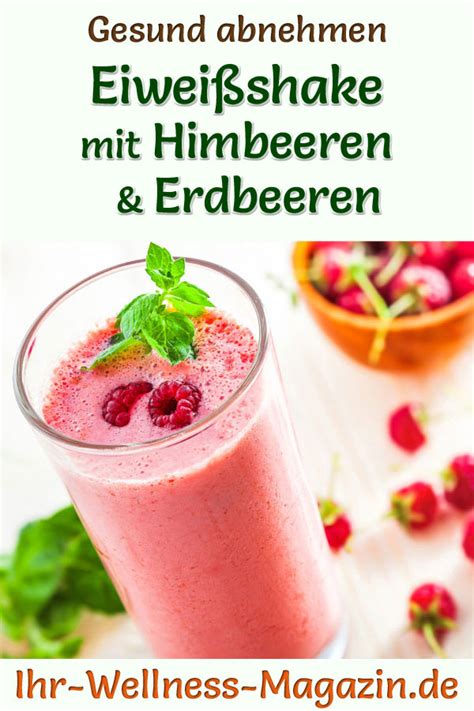 Eiwei Shake Mit Himbeeren Und Erdbeeren Low Carb Eiwei Di T Rezept