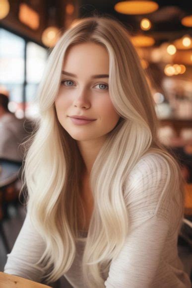 22 Cute Haircuts For Round Faces Sleek Long Blonde Hair With Subtle Waves