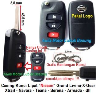 Jual Casing Remote Kunci Lipat Flip Key Nissan Grand Livina X Gear