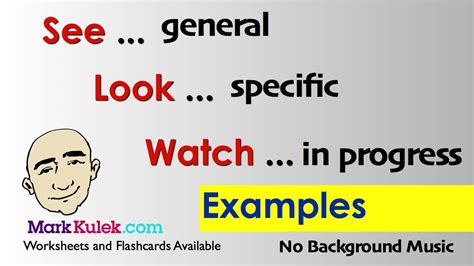 See, Look, Watch - Examples (Grammar Practice) | Mark Kulek - ESL - YouTube