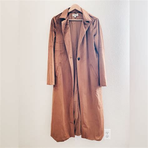 Brown Satin Duster Trenchcoat From Lily And Lottie Gem