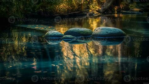 Tranquility in nature Reflection of tree in pond generated by AI 24654525 Stock Photo at Vecteezy