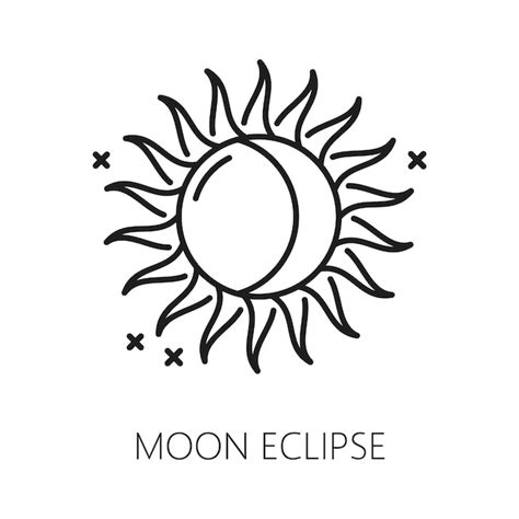 Ícone do eclipse da lua bruxaria ou astrologia esotérica e símbolo