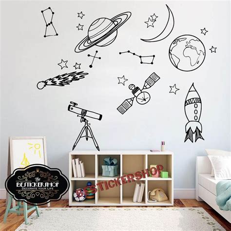 Space Wall Decal Outer space wall decals Rocket Ship Decal | Etsy | Space wall decals, Wall ...